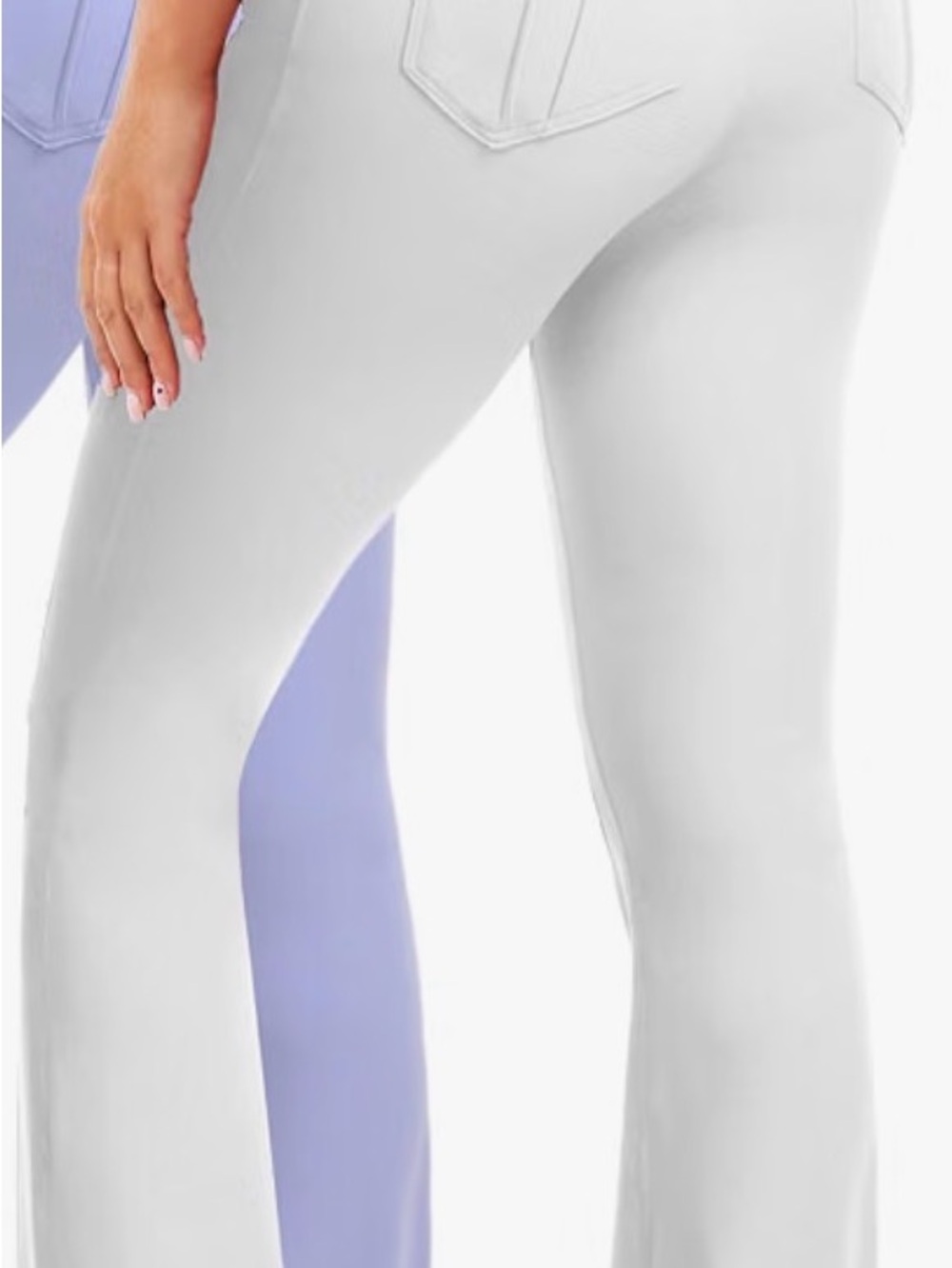 White High-Waist Flare Pants